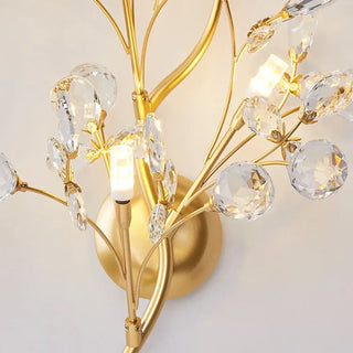 Art deco flower sconce gold – ambient warm light setting