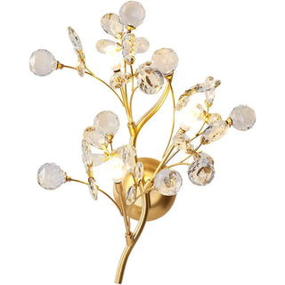 Gilded flower wall lamp – front view art deco glass fixture