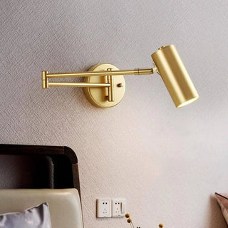 Black gold aluminium articulated arm wall sconce GU10 8W LED