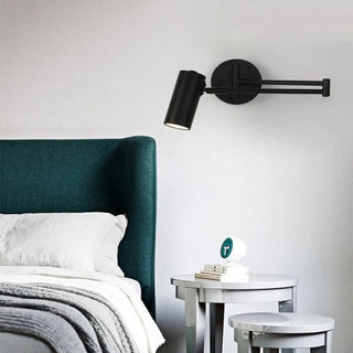 Articulated arm wall sconce GU10 8W LED aluminium black gold