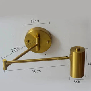 Gold geometric arm wall light GU10 8W LED 60x12cm indoor
