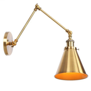 Long swivel arm wall sconce G9 gold aluminum – front view