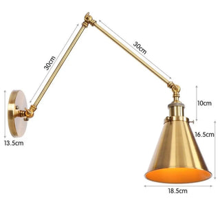 Adjustable arm wall light G9 aluminum brown – detail
