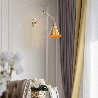 PIVOT swivel arm wall light gold 24cm pivot – side view
