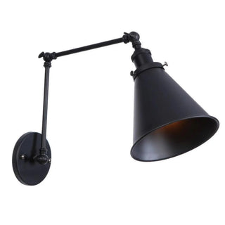 Long arm wall sconce G9 black aluminum – installed