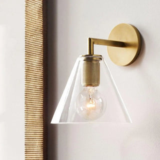 Antique bronze wall light – warm LED glow detail