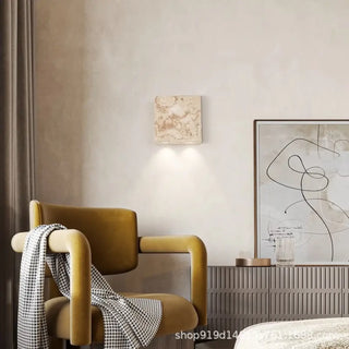 WEDI square travertine stone effect wall sconce