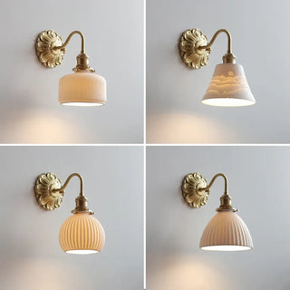 Gold and white vintage wall lamp – E27 4W 3000K elegant acrylic sconce