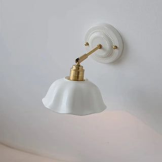 White wall sconce retro chic 4W LED top detail view