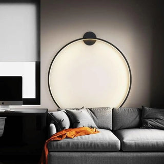 Modern black circle lamp – G4 LED wall fixture detail