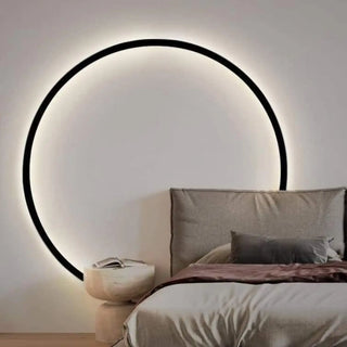 Black circle wall sconce G4 – aluminum modern 60cm statement