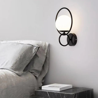 Frosted glass globe wall light – black gold Scandinavian