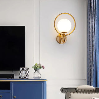 Frosted globe wall sconce G4 – gold Scandinavian modern