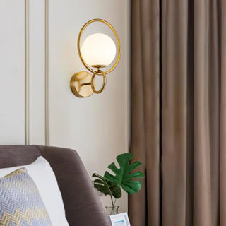 Gold globe wall sconce G4 LED – frosted glass 23x35cm