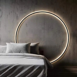 Large black circle wall light – modern original LED design