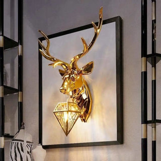 Silver deer wall lamp – aluminum acrylic modern art sconce