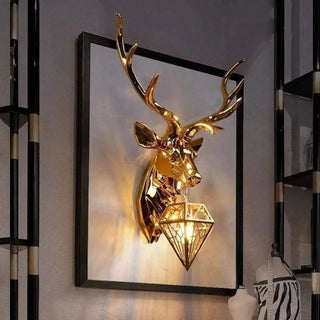 Deer shape wall sconce E27 – gold aluminum large art decor