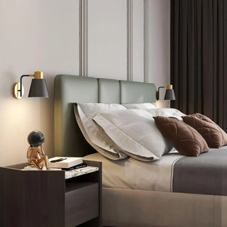 Gold black aluminium bedroom wall sconce E27 40W warm 3000K