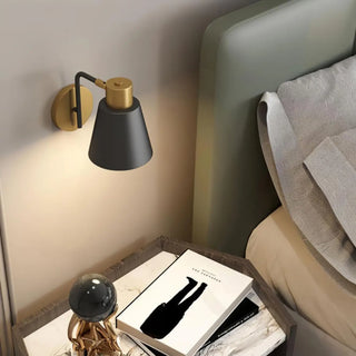 Bedroom wall sconce E27 LED aluminium gold black warm light