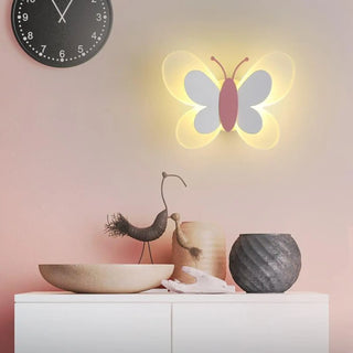 Blue butterfly children wall sconce G4 LED soft bedroom light