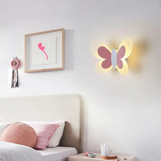 Baby room butterfly wall light G4 14W LED pink blue IP20