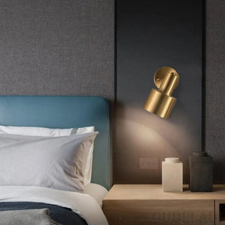 Cylindrical gold wall sconce G9 – modern bedroom designer lamp