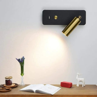 Elegant gold cylinder wall sconce G4 – installed