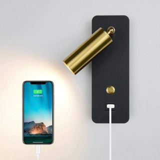 Master bedroom gold wall light 8x23cm – angle view