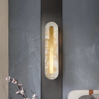 Gold marble LED bedside wall light – side angle modern view