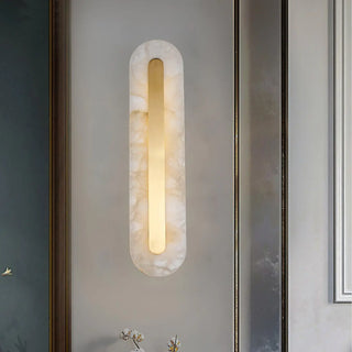 Modern gold marble wall sconce LED – close-up detail warm