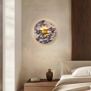 Marble brass wall sconce G9 LED minimalist chic beige gold