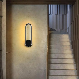 Black chic wall sconce – aluminum 31.5cm side angle