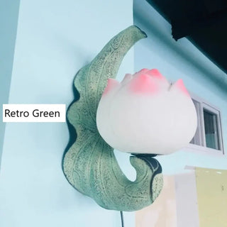Lotus-shaped wall light – resin acrylic zen close-up
