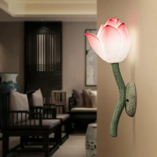 Lotus Chinese wall sconce E27 – pink zen model A 47cm