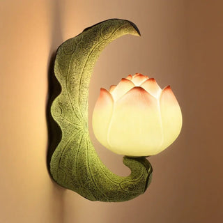 Green lotus wall lamp – Zen Chinese model B 40cm