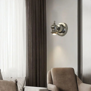 Chrome wall sconce picture lighting directional close-up