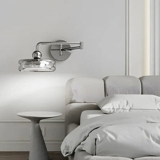 Chrome wall sconce transparent glass – silver LED 12W dimmable