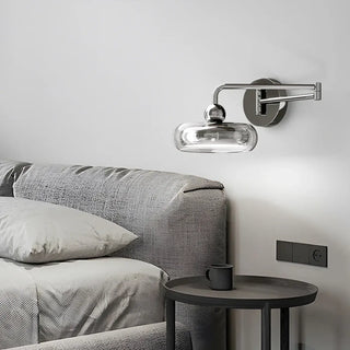 Chrome circular wall sconce installed – dimmable 12W 3000K modern