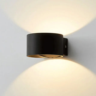Compact circular LED wall light aluminium black white modern