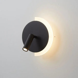 Black circle wall sconce 7W – IP65 2-light modern