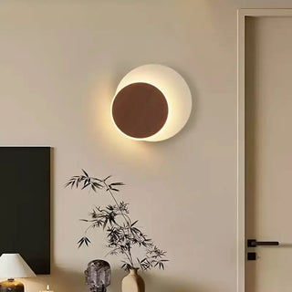 Round wood ring wall sconce G4 6W LED IP65 warm ambient light