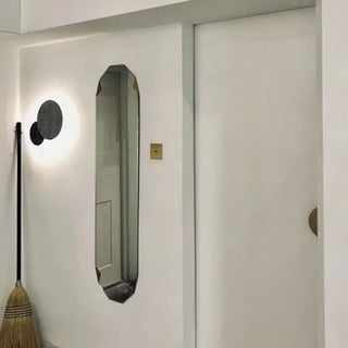 Black granite LED wall light – IP65 M 20cm circular