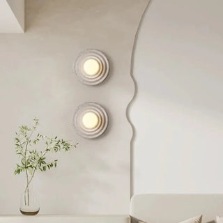 Multicolor corrugated wall sconce installed – G4 5W 3000K