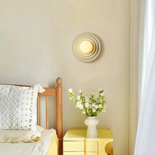 Yellow corrugated round wall sconce – G4 5W dimmable 3000K