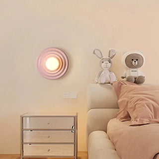 Pink circular wall sconce close-up – G4 5W 100g dimmable