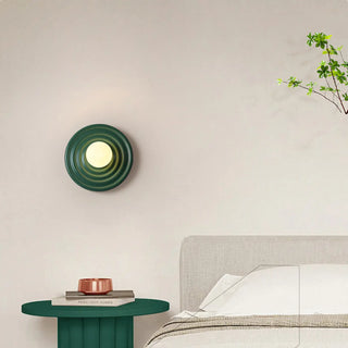 Green circular corrugated wall sconce – G4 5W dimmable IP20