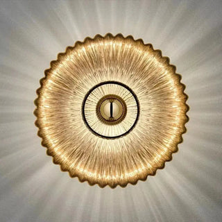 GLASS vintage circular glass wall light warm glow