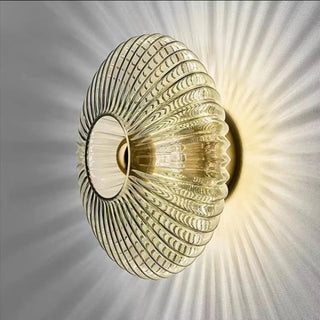 GLASS circular vintage glass wall sconce retro style
