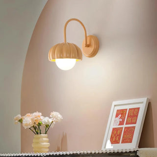 Pink pumpkin wall sconce LED – modern playful bedroom