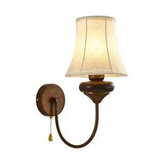 Bronze fabric wall lamp E14 vintage linen shade classic interior
